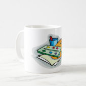 Kunst liefert Aquarellfarbenpalette und Pinsel Kaffeetasse (Vorderseite Links)