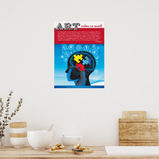 Kunst macht uns klug. poster (Küche)