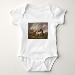 Kunst-Malerei-Öl-Pferdeschicksal Charless Towne Baby Strampler