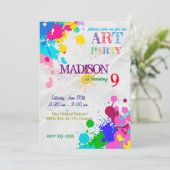 Kunst / Malerei Party Geburtstag Einladung (Stehend Vorderseite)