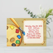 Kunst-Malerei-Party-Geburtstags-Einladung Einladung (Stehend Vorderseite)