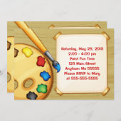 Kunst-Malerei-Party-Geburtstags-Einladung Einladung (Vorne/Hinten)