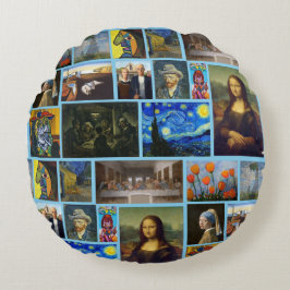 Kunst Meisterwerke, Blau Rundes Kissen