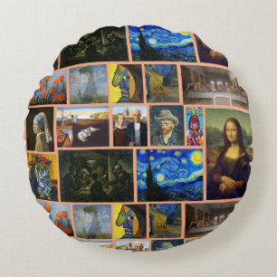 Kunst Meisterwerke, Bräune Rundes Kissen