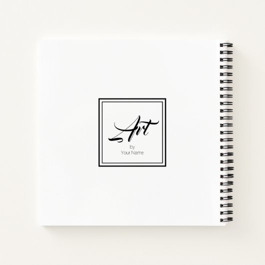 Kunst mit Ihrem Namen in Border Sketchbook Noteboo Notizblock (Rückseite)