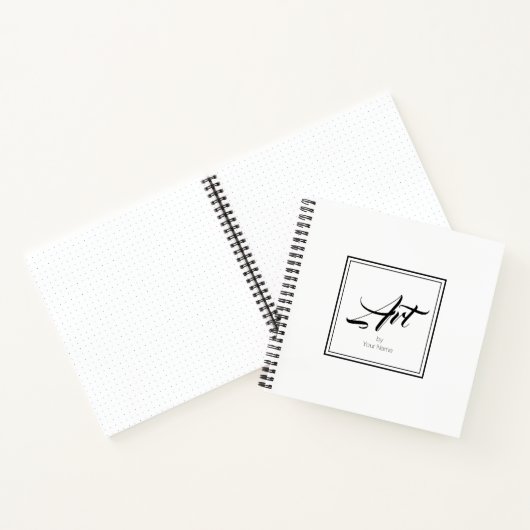 Kunst mit Ihrem Namen in Border Sketchbook Noteboo Notizblock (Innenseite)