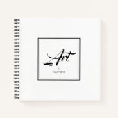 Kunst mit Ihrem Namen in Border Sketchbook Noteboo Notizblock (Vorderseite)