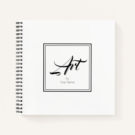Kunst mit Ihrem Namen in Border Sketchbook Noteboo Notizblock (Vorderseite)