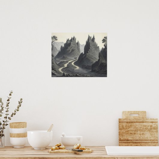 Kunst, Mittelalter Landschaft Digitale Kunst Poster (Küche)