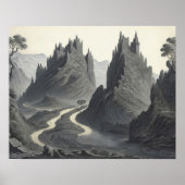 Kunst, Mittelalter Landschaft Digitale Kunst Poster (Vorne)