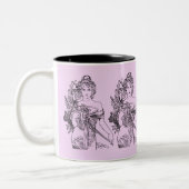 Kunst & Mode Liebhaber Vintager Frauen Zweifarbige Tasse (Links)