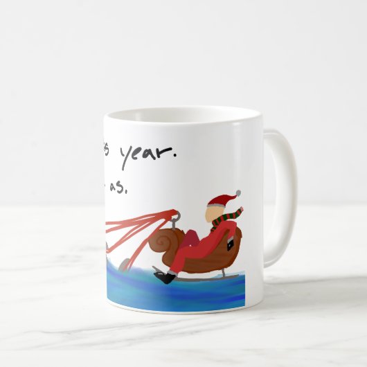 Kunst-modernes Weihnachten Haifisch-Sankt LOL Derp Kaffeetasse (VorderseiteRechts)