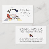 Kunst-Monogramm im neoplastischen Stil. С Visitenkarte (Vorne/Hinten)