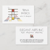 Kunst-Monogramm im neoplastischen Stil. Buchstabe  Visitenkarte (Vorne/Hinten)