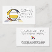 Kunst-Monogramm im neoplastischen Stil. Buchstabe Visitenkarte (Vorne/Hinten)