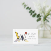 Kunst-Monogramm im neoplastischen Stil. Buchstabe  Visitenkarte (Stehend Vorderseite)