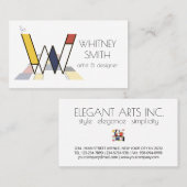 Kunst-Monogramm im neoplastischen Stil. Buchstabe Visitenkarte (Vorne/Hinten)