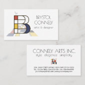 Kunst-Monogramm im neoplastischen Stil. Buchstabe  Visitenkarte (Vorne/Hinten)