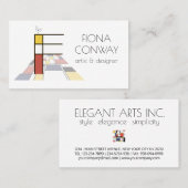 Kunst-Monogramm im neoplastischen Stil. Buchstabe Visitenkarte (Vorne/Hinten)