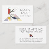 Kunst-Monogramm im neoplastischen Stil. Buchstabe Visitenkarte (Vorne/Hinten)
