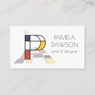 Kunst-Monogramm im neoplastischen Stil. Buchstabe  Visitenkarte