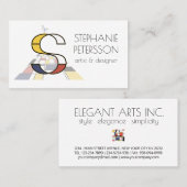Kunst-Monogramm im neoplastischen Stil. Buchstabe Visitenkarte (Vorne/Hinten)