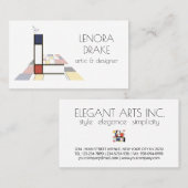 Kunst-Monogramm im neoplastischen Stil. Buchstabe Visitenkarte (Vorne/Hinten)