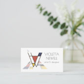 Kunst-Monogramm im neoplastischen Stil. Buchstabe  Visitenkarte (Stehend Vorderseite)