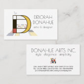 Kunst-Monogramm im neoplastischen Stil. Buchstabe Visitenkarte (Vorne/Hinten)