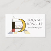 Kunst-Monogramm im neoplastischen Stil. Buchstabe  Visitenkarte (Vorderseite)