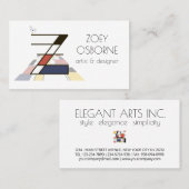 Kunst-Monogramm im neoplastischen Stil. Buchstabe Visitenkarte (Vorne/Hinten)