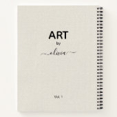 Kunst nach Individuelle Name Beige Imitate Leinwan Notizblock (Rückseite)