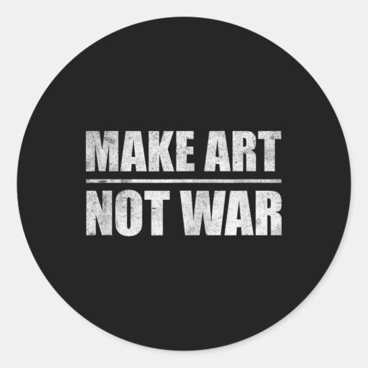 Kunst nicht Krieg Runder Aufkleber (Vorderseite)