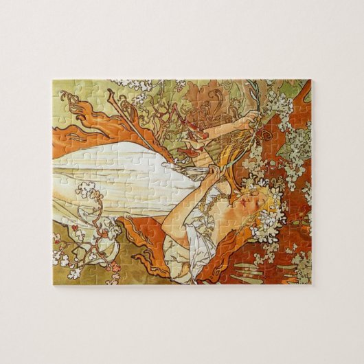 Kunst Nouveau Alphonse Mucha Frühlings-Puzzlespiel Puzzle (Horizontal)