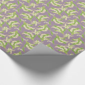 Kunst Nouveau Art Giftwrap, Lilien auf Malvenfarbe Geschenkpapier (Ecke)