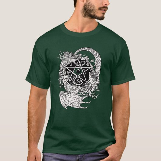 Kunst Nouveau Artdrache Pentagramm ~shirt T-Shirt (Vorderseite)