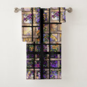 Kunst Nouveau beflecktes Glas-Blumen-Bad-Tuch-Set Badhandtuch Set (Insitu)