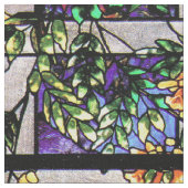 Kunst Nouveau beflecktes Glas-Blumen-Gewebe Stoff (Nahaufnahme)
