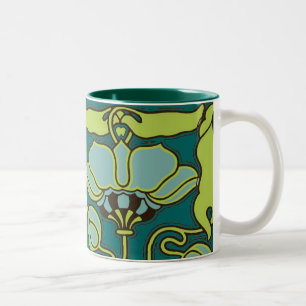 Kunst Nouveau Blume Zweifarbige Tasse