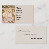 Kunst Nouveau Blumen-Dame Woman Floral Nostalgia Visitenkarte (Vorne/Hinten)