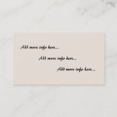 Kunst Nouveau Blumen-Dame Woman Floral Nostalgia Visitenkarte (Rückseite)