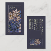 Kunst Nouveau Blumen-Geschäfts-Karte Visitenkarte (Vorne/Hinten)