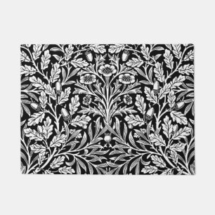 Kunst Nouveau Blumendamast, Schwarzweiss Fußmatte