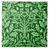 Kunst Nouveau Blumendamast, Smaragdgrün Fliese (Vorderseite)