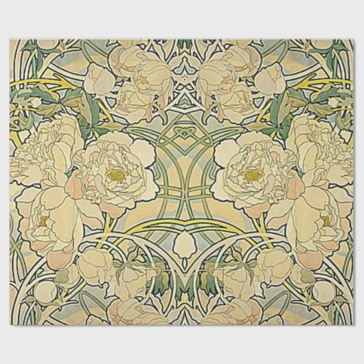 Kunst Nouveau BlumenDecoupage Plakat Geschenkpapier (Flach)