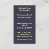 Kunst Nouveau BlumenVisitenkarte Visitenkarte (Rückseite)