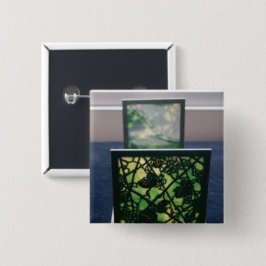 Kunst Nouveau Bücherstützen, Tiffany-Studios, Button (Vorne & Hinten)