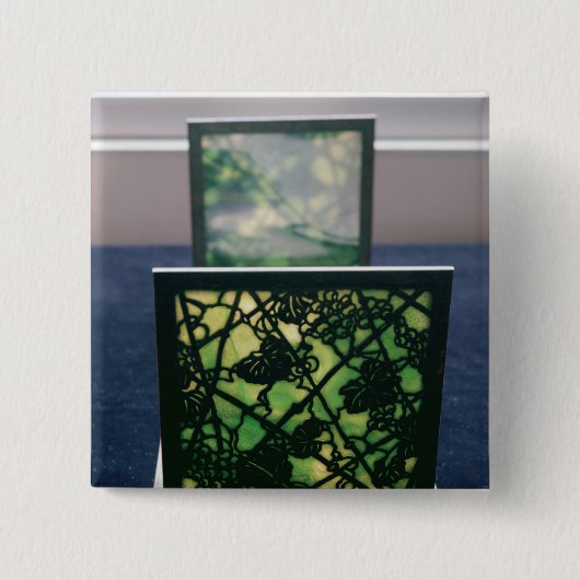 Kunst Nouveau Bücherstützen, Tiffany-Studios, Button (Vorderseite)