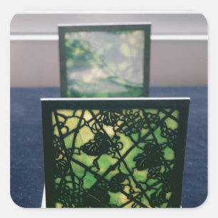 Kunst Nouveau Bücherstützen, Tiffany-Studios, Quadratischer Aufkleber