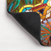 Kunst nouveau Buntglas mit Blumen Mousepad (Ecke)